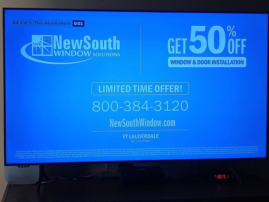 NewSouth Window Solutions cable television advertisement